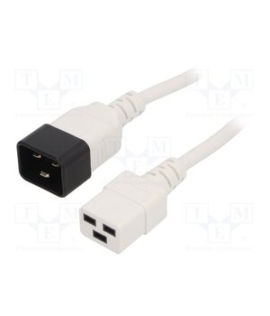 LT-550+549 H05VV-F 1.5/3C WHT 3M Cable; 3x1.5mm2; IEC C19 female,IEC C20 male; PVC; 3m; white; 16A 13ps29dG3B5zQPcik24xKCz23r7fiRXE98Gj3YdGAW4