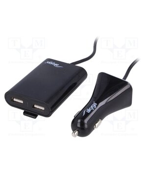 AK-CH-10 USB power supply; USB A socket x4; Sup.volt: 12÷24VDC; black IbGk0bVB0gfRr1LjU4UbTplGxkHWwWsV5PDUCv4Tp2Q