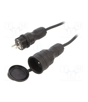 W-99145 Extension lead; H05RR-F; 3G1.5mm2; 10m; rubber; black; 16A vwHMTEJli1AqleNZWSYYSrRekV9Ss53m3PVVHjLDVwU