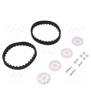 POLOLU 30T TRACK SET - WHITE Tracks; Kit: 4 wheels,nut x2,washer x2,screw x2; Shaft: D spring viHjTTSUoJ48ouvnmtBOfN8dPyak7SD9ZWWIXpnleJk
