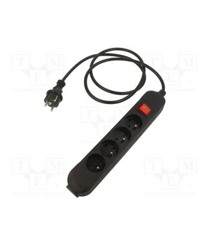 5907570043411 Extension lead; 3x1.5mm2; Sockets: 4; PVC; black; 1.5m; 16A; PRO TT7UgS3GvjQUtLf8A7KI-oglcKr_3i_qjeoVOiYTlQE