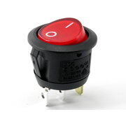 ROCKER SWITCH 6A/250VAC with illuminated round red, ON-OFF