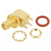 132203-18 Connector: SMA; socket; female; angled 90°; 50Ω; THT; PTFE; brass 9bs4Z45_D4_l6DAaVdY3OlJUe9WJXSn59uEdGS40poo