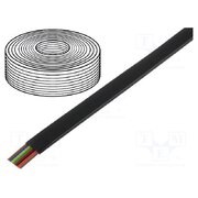 TEL-0081-100/BK Wire: telecommunication cable; flat; 8x28AWG; stranded; black _qNe7OdfkzQE911gBYdw4APlpsFVNtz7i8878C6bK9Q