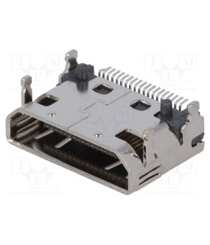 690-019-298-903 Connector: mini HDMI; socket; PIN: 19; gold-plated; angled 90°; SMT JP-4qQxfEFmAY77qqPui2E-QcJcgdwx-wh6qs7UeX7Q