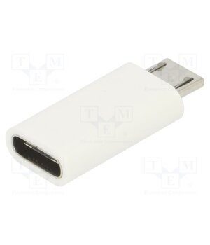 MICRO USB (M) TO USB-C (F) ADAPTER WHITE Accessories: adapter; white; USB B micro plug,USB C socket vjvJfiGdwIfF1yjAaON-Y-qt6YDY1798syJ-4XdQ6L0