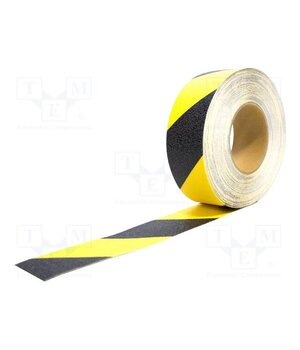GF010702 Tape: warning; yellow-black; L: 18.3m; W: 50mm; Thk: 1.05mm; Gripfoot 1K0f380TR_Sg84sprkftWEmCjFnCTox_J7suBY97ttg