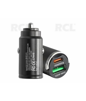 1xUSB, 1xUSB-C, automašīnas lādētājs, 100 W

 AIMUSB100.jpg