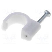 17081 Holder; white; on round cable; 100pcs; with a nail; Ø: 9mm 9YclvDeKXKKBYVzPKGHjystIKH0VkdcaBIrRVxJm0d0