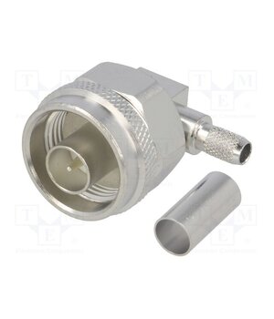 J01020A0036 Connector: N; plug; male; angled 90°; 50Ω; soldering,crimped; PTFE 92oex7tS9Dk1LYpDbrT2OHBhoL2jODM3Tds3Kn7mhP8