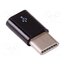 MICRO USB(F) TO USB-C(M) ADAPTER BLACK Accessories: adapter; black; USB B micro socket,USB C plug nZWuoEioBsoxoDLcAqYfJ3TReE7ETYPv2c278GYEKHs