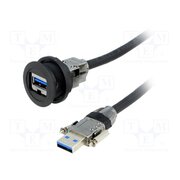 09454521974 USB socket; 22mm; har-port; -25÷70°C; Ø22.3mm; IP20; black; Len: 3m O13p3RR7xltk1ixHNYWtpENDHJLUdh07X0a3UaWNGNs