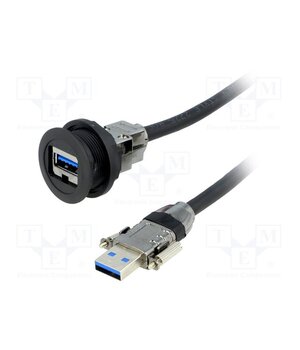 09454521974 USB socket; 22mm; har-port; -25÷70°C; Ø22.3mm; IP20; black; Len: 3m O13p3RR7xltk1ixHNYWtpENDHJLUdh07X0a3UaWNGNs
