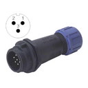 CONNECTOR WEIPU SP1311/P3, 3pin plug for housing/cable ø4÷6.5mm, 13A 250V, IP68