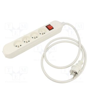 5907570042728 Extension lead; 3x1.5mm2; Sockets: 4; PVC; white; 5m; 16A; PRO P879pigAazW_FywzbpHNlsHFyS0-6-ROgFPmloky-Nk