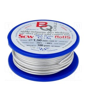 SCW-1.50/100 Silver plated copper wires; 1.5mm; 100g; Cu,silver plated; 6m xBkUOo9A9pJbFWP9JKwpyxuWjaZmJpmZ_Aee6hD1ud8