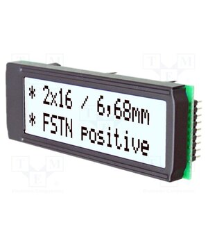 EA DIP162J-DN3LW Display: LCD; alphanumeric; FSTN Positive; 16x2; 68x26.8mm; LED t3vgkBRC9ZPJ6bRiHDH3LwXANzcSij4NwKhvK2fyHP4