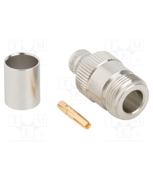 172105 Connector: N; plug; female; straight; 50Ω; crimped; for cable; PTFE HE5wmz6AyMoIb15hBa4NdBNtFN6aVnSNYzXtvmsMrC0