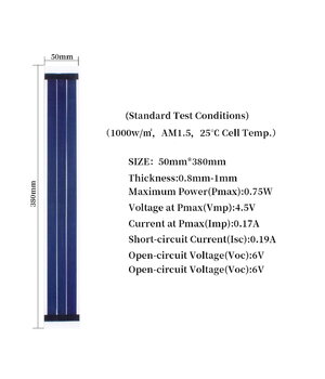 Elastīgs saules elements – modulis 6 V, 1,35 W, 50 × 380 mm

 BSE008+2.jpg