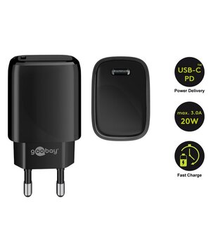 USB-C PD (Power Delivery) ātrs lādētājs (20 W), melns

 AMS0530USBC_1.jpg