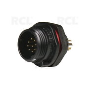 CONNECTOR WEIPU SP1312/P9, 9pin plug for housing, 3A 125V, IP68