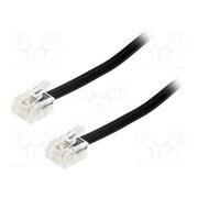 TEL-RJ11-BK/01 Cable: telephone; RJ11 plug,both sides; 1m; black jPxtrJIzzVJOo7D_ELI5t7VcoqkUadaNHsxxGzmmZdU