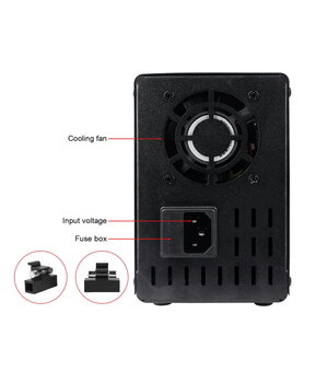 LABORATORIJAS BAROJUMU AVOTS SPS605 0-60V 5A, ar jaudas displeju, melns

 AML6005PJ+3.jpg