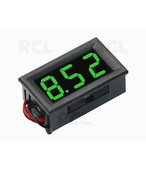 VOLTMETRS - MODUĻIS 0,36" LED zaļš, DC 0-100V, ar korpusu, 3 vadi

 ATMV27Z.jpg