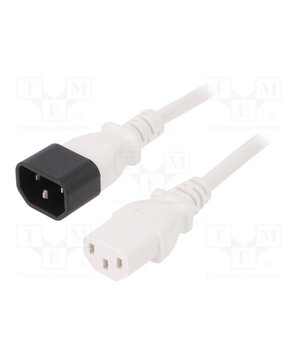 LT-602+501 H05VV-F 0.75/3C WHT 0.5M Cable; 3x0.75mm2; IEC C13 female,IEC C14 male; PVC; 0.5m; white CSeWQ8TWUWL5zDJSsNbnfX_RYeUVDZUlSOUIi36Aeb4