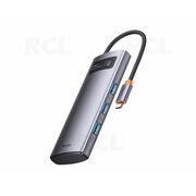 Datoru tīkla komutators — Baseus 4-in-1 sadalītājs ar USB-C uz 3xUSB-A savienojumiem, „Metal Gleam“ sērija, WKWG070013 AKOM201.jpg