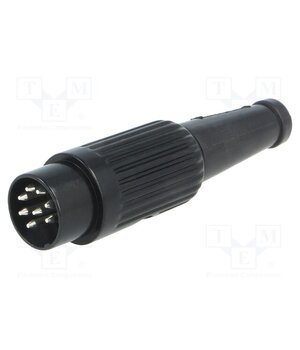 611-0800 Connector: DIN; plug; male; PIN: 8; 270°; straight; for cable; 34V; 2A Y3w3peS7tkrn0f7vFw07zsMNhxTl4OKH2v736t8sc8c