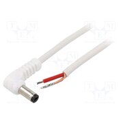 A25-TT-C100-050WH Cable; 1x1mm2; wires,DC 5,5/2,5 plug; angled; white; 0.5m TDf2WQMTMXfzTDcpp34b4bfRJWCGIFfQAPpgIo6md6M