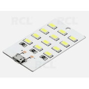 LED MODUĻIS 12 LED balts, 5V, mikro USB, 52x30x3,7mm

 PLDM005_12.jpg