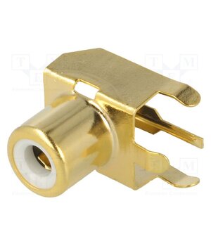 936 Connector: RCA; socket; female; angled 90°; THT; brass; gold-plated Fvt-DU3L3yReiVhgoEb0m438Fzz3KtkNdnYwayjLcPU