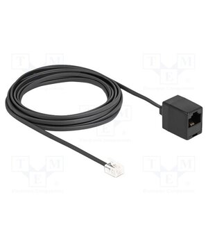 88095 Cable: telephone; RJ11 plug,RJ45 socket; 5m; black; 28AWG vYKNqtSUeE95UIKT130Z2NrhG7etxEcs1WylzZvzT5c