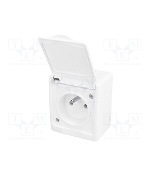 D.3110BG/1 Connector: AC supply; socket; 2P+PE; 250VAC; 16A; white; wall mount SuBkoPte77OmHDg8hi4R3DoNgGmqtobGMq8D8zY6JQI