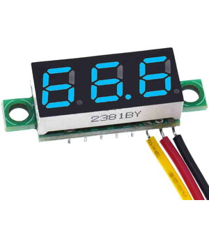 VOLTMETRS - MODULIS 0,28" DC 0-100V, zils, 3 vadi

 ATMV22M+0.jpg