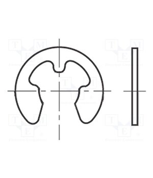 1228080 Circlip; spring bronze; Shaft dia: 2.3mm; BN 593; Ring: external L24fzlW6UtHgp2fAf0Fa3jOmfeTcC-kEGwpJTC9zdy8