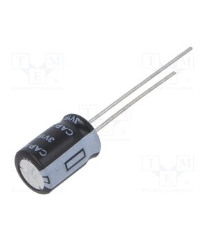 GY13R008012V105R Supercapacitor; THT; 1F; 3VDC; -10÷30%; Ø8x12mm; vertical; -40÷65°C 5uPR8z4cAIcCNxiX6FsugjaS0_svmaSCEi4WYcnp4aQ