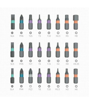 Ratslēdzis DUKA RS1 ar skrūvgriežu uzgaļu komplektu, 24 in 1

 IRATA13+4.jpg