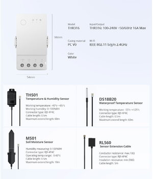 Vieds Wi-Fi slēdzis ar temperatūras un mitruma mērīšanas funkciju, THR316 Sonoff

 ABESP012+2.jpg