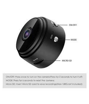 Bezvadu IP kamera mājas lietošanai A9 Mini WIFI HD 1080P Drošība 150° platleņķa

 AVK016+1.jpg