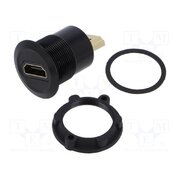 HDMI-01-BK Adapter; for panel mounting,rear side nut; Body: black; 1÷10mm wxL65tZMX77f899DlHUbqiS-kRpobYRBOqIZtkKhcYE