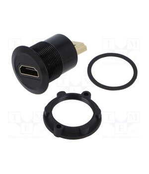 HDMI-01-BK Adapter; for panel mounting,rear side nut; Body: black; 1÷10mm wxL65tZMX77f899DlHUbqiS-kRpobYRBOqIZtkKhcYE
