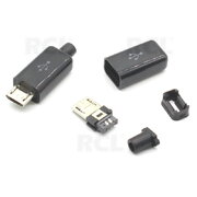 KIŠTUKAS  micro USB B (DIY 4in1), kabeliui, Gold juodas