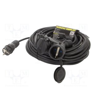 W-01193 Extension lead; 3x2.5mm2; Sockets: 3; rubber; black; 25m; 16A mnzDot1c74Gw-a8UdQfIkJ67mJb-SUvhHbXpgcOwEZM