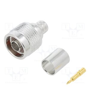 172102H243 Connector: N; plug; male; straight; 50Ω; crimped; for cable; PTFE xeOVf9gD7OZ_HZiopEC0tHdtyJ1NSdUwiKa3FrSl6vI