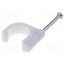 17082 Holder; white; on round cable; 100pcs; with a nail; Ø: 10mm ZfIYdpbuqzceGDNB9gC78PmYNA0Bs8PWtU_Nw9MQGss