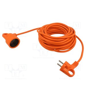 M01805 Extension lead; 2x1mm2; Sockets: 1; PVC; orange; 10m; 10A B3yityPD0KU9daolV5066VqFHarCIrHY4T_80aMnOtk