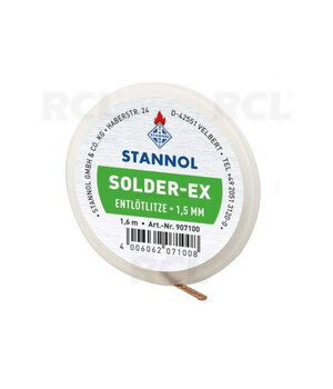 Atkausēšanas lente 1,5 mm, 1,6 m, Stannol Solder-Ex

 ILYDS15S.jpg